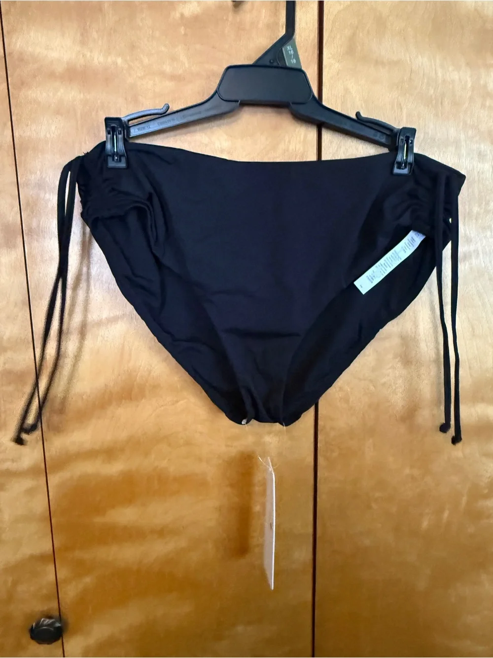 NWT - CRZ YOGA Black Side Tie Swim Bottom medium rise size L
